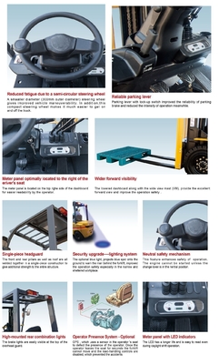 4.5t 4.5ton 4.5 T Diesel Forklift with Automatic Transmission Min. Turning Radius 2780mm