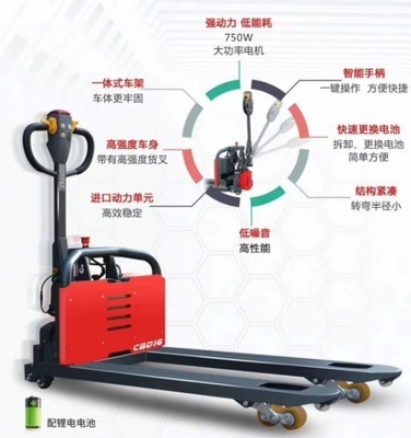 High Durability 1.5 Ton Lithium Battery Powered Electric Pallet Truck L153z in Orange