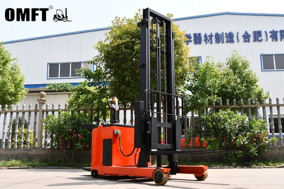 Standing Plate Omft Reach Forklift Stacker with Triple Mast 1.5t 4.5m Easy to Operate